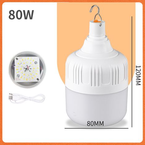 Ampoule rechargeable USB pour éclairage marché nocturne stand extérieur maison urgence (1/3)