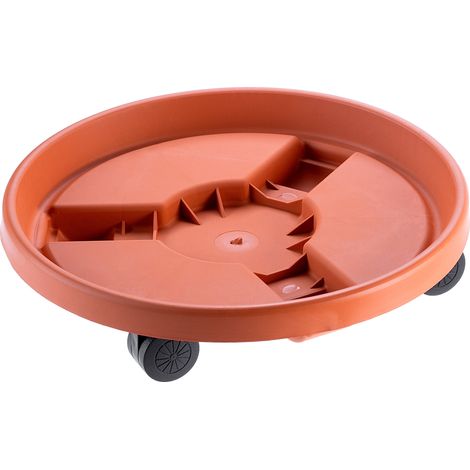KADAX Blumentopfständer mit Rollen, 30 cm, Terrakotta