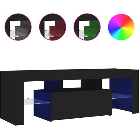 Mueble de TV con luces LED negro 120x35x40 cm vidaXL