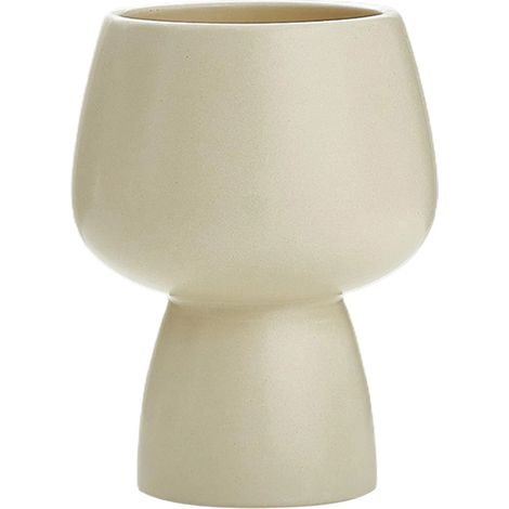 Pot de fleurs en céramique SunniMix, vase, contenant pour plantes d'intérieur et d'extérieur, jardinière moderne beige (1/5)