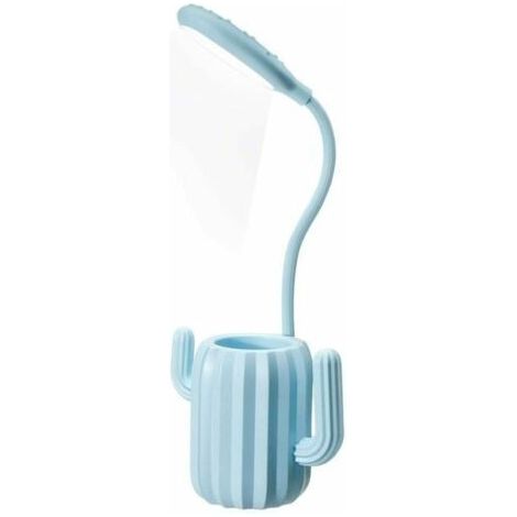 Lampe de Bureau Sans Fil, Lampe de Table Liseuse LED Tactile Luminosité Ajustable avec Pot à Crayon Bureau Décoration Cadeau Originale pour Ado Fille Enfant - Bleu (1/5)