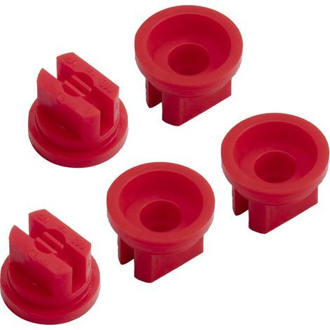 Packung mit 14 flachen Kunststoffdüsen, 110°, 0,4 mm Öffnung, für Rückenspritzen, Garten- und Landwirtschaftsspritzgeräte (rot) – 10 Stück fächerförmig VP110-04 Rot (1/5)