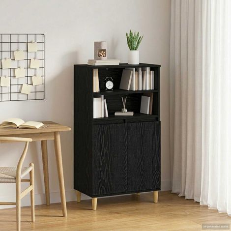 Aparador alto Roble Negro 60 x 36 x 110 cm Madera de ingeniería (1/4)
