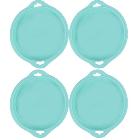 4 Pièces Moule à Gâteau en Silicone Rond, Moule à Pain Antiadhésif pour Pâtisserie (Vert L) (1/5)