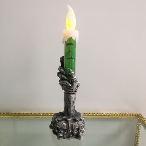 Halloween Decorative Lights Le lieu de la fête est décoré avec des accessoires, des squelettes, des mains de fantômes, des bougies, des lumières électroniques led citrouille, 5 15cm vert