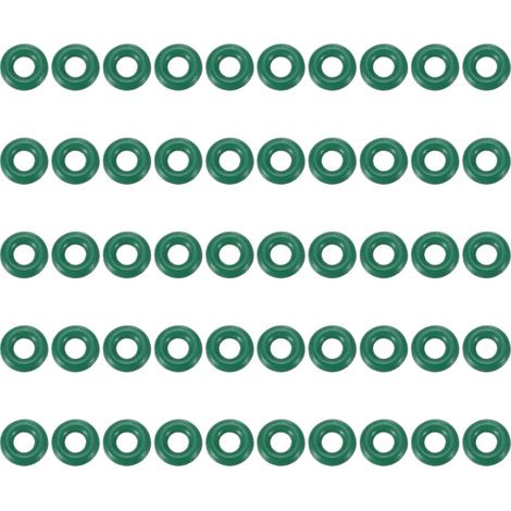 Joint Torique en Caoutchouc Fluoré 2x5x1.5mm(ID x OD x Largeur), 50PCS Joint d'Étanchéité Bocaux Remplacement pour Réparation Plomberie Valves Tuyaux Robinet Voiture Gaz, Vert (1/5)