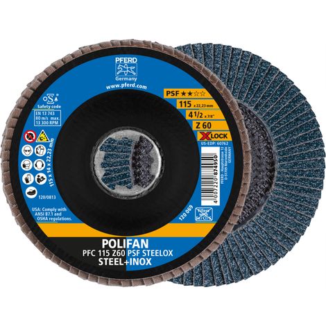 Fächerschleifscheibe X-LOCK STEELOX K60PSF 115mm Pferd (1/5)