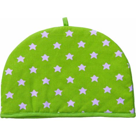 HOMESCAPES Tea Cosy Double Design Stars Green Teapot Warmer