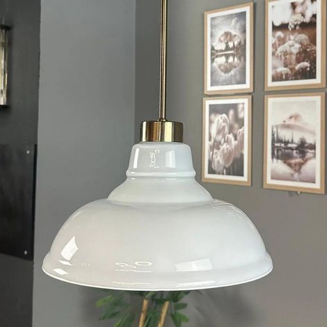 Bamyum Lampe Suspendue en Verre E27, Eclairage Moderne Métal Ilot Cuisine, Salon Salle à Manger, Suspension Industrielle (1/4)