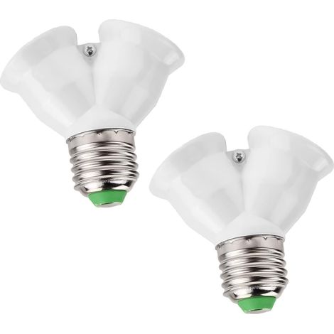 Adaptateur De Douille D'ampoule E27 Vers Double E27, 2 Pièces, Convertisseur De Douille D'ampoule, Support De Lampe (1/3)