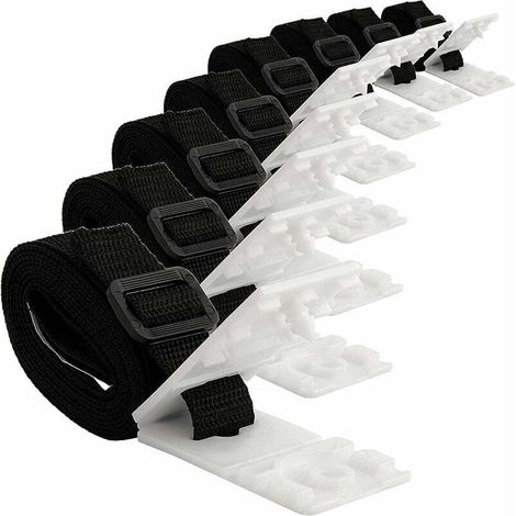 Kit di fissaggio per telo solare da piscina: 8 cinghie resistenti con moschettoni in acciaio inox. Set completo per telo di copertura 4×6 m.