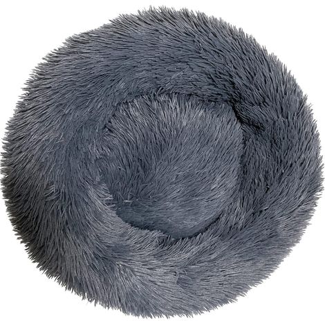 1 Lit Rond Pour Chien Et Chat, Peluche Douce, Fond Antidérapant, Design Donut, Repos Confortable (1/4)