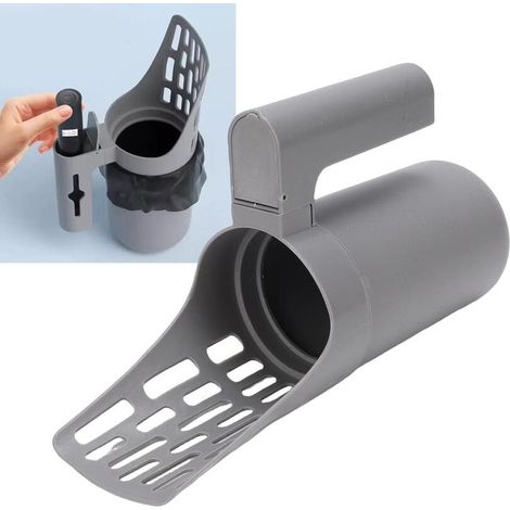 Pala para arena de gato con soporte, bandeja de arena portátil grande para uso en interiores y exteriores. (1/4)