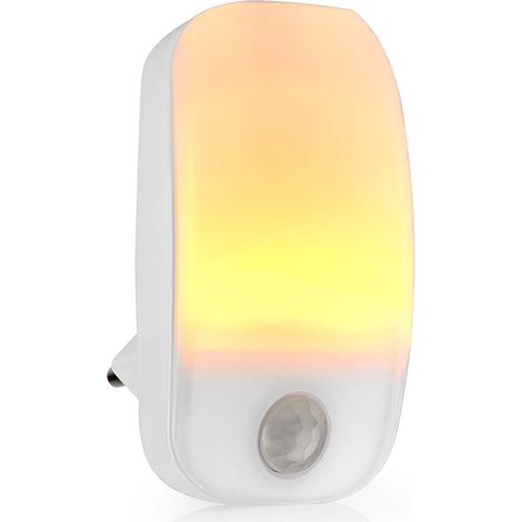 Luz nocturna led enchufable sensor de movimiento 055 vatios 11 lm blanco calido