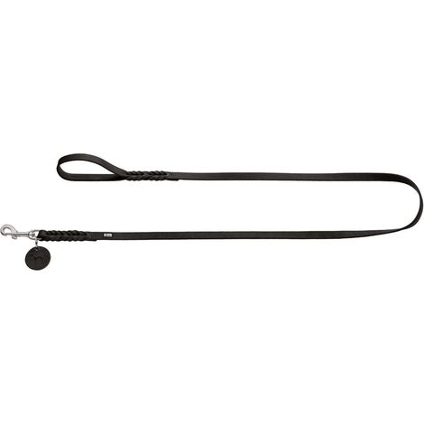 Laisse Solid Education, 16/100 en Cuir de Vache véritable Souple, Noir