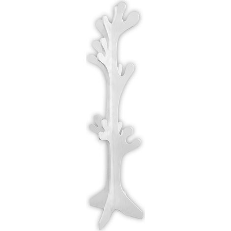 Lupia - Appendiabiti da Terra ALBERO WHITE in Legno 40x170 cm, BIANCO, 20 Ganci Arrotondati, Montaggio Facile, Design Shabby per Camera e Ingresso, Soggiorno, Ufficio (1/4)
