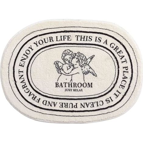Tapis de bain ovale antidérapant Angel - 40 x 60 cm
