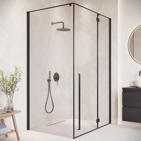Badplaats – Cabine de douche à l'italienne 90 x 120 x 190 cm – Verre de sécurité 6 mm – Porte tournante avec bande magnétique – Traitement anticalcaire (1/5)