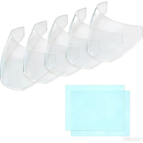 Lot de 7 disques de rechange pour casque de soudage, intérieur et extérieur, verre de protection contre la soudure, 5 verres de protection extérieurs, 2 verres de protection intérieurs (1/5)