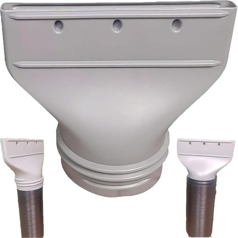 Adaptateur tuyau climatiseur mobile – Raccord plat pour tuyau d’échappement, Compatible avec Tuyaux de 13/15cm, pour Fenêtre et Porte, Kit de Ventilation (A)