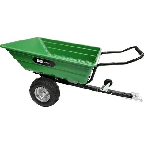 Güde – Chariot de jardin benne basculante 300L – Charge max 500kg – Roues tout terrain – Timon rabattable pour tracteur tondeuse