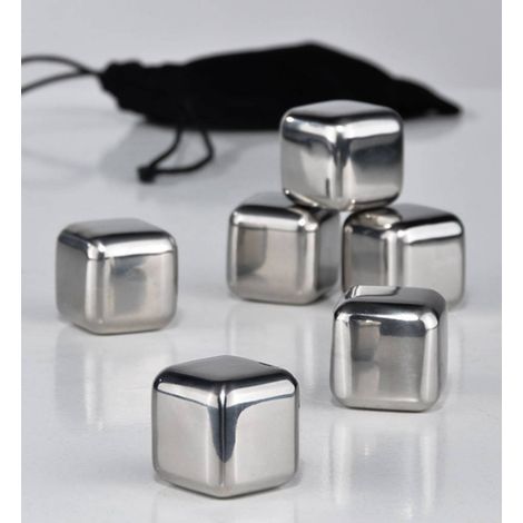 Edelstahl- Eiswürfel-Set, 7-tlg. Maße: ca. 2,7 x 2,7 x 2,7cm (1/3)
