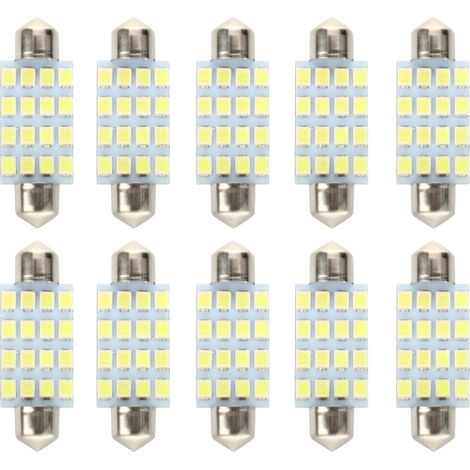 Geeignet für SODIAL® 10 Kfz-Glühlampen, SILURO 16 LED SMD 3528, weiß, 42 mm.