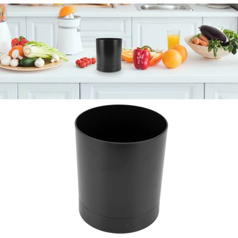 Porte-baguettes rotatif à 360° avec égouttoir intégré, boîte de rangement pour baguettes, cuillères et couverts, noir (1/5)