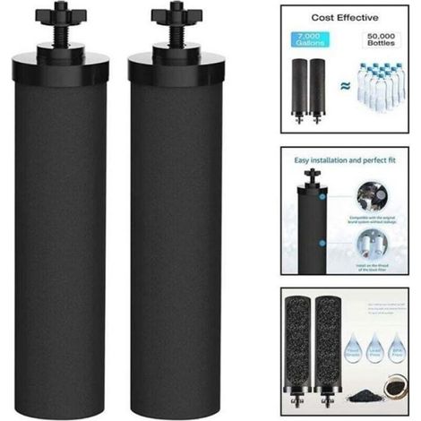 Filtre À Eau - Charbon Actif En Coquille De Noix De Coco - Pour Filtration Par Gravité - 2 Pièces (1/4)