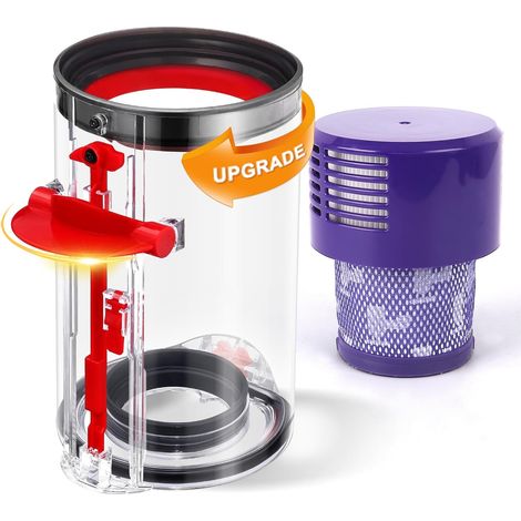 Bac à Poussière Compatible Dyson V10 SV12 – Grand Réservoir de Remplacement avec Filtre HEPA Inclus