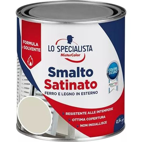 smalto solvente satinato 0,5 lt. bianco ghiaccio