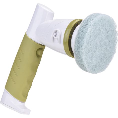 Balai de nettoyage électrique sans fil, brosse rotative rechargeable pour cuisine et salle de bain, 6 accessoires, pour baignoire, évier, carrelage, plaque de cuisson, vaisselle, étanche IPX6, vert, p (1/5)