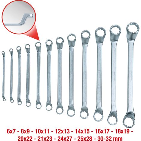 KS Tools CLASSIC Doppel-Ringschlüssel-Satz, 12-teilig gekröpft, 6-32mm (1/3)