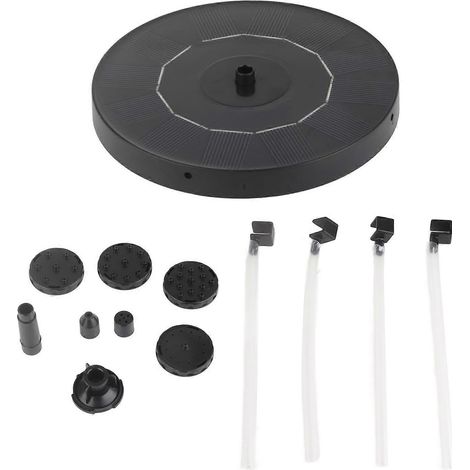 Pompe à eau solaire 1,2 W 7 V avec 6 buses différentes et 4 supports pour aquariums, jardins et piscines. (1/5)