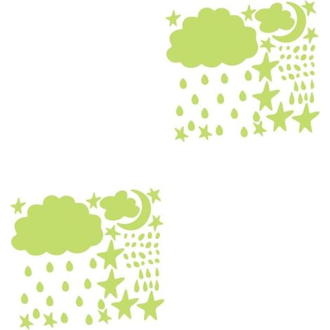 Lot de 2 feuilles d autocollants muraux phosphorescents pour (1/5)