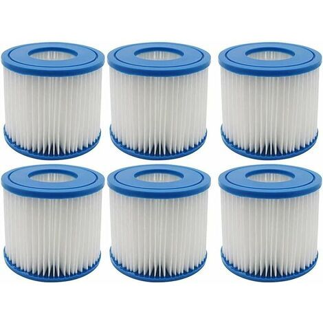 6er-Pack Whirlpool-Poolfilter – Typ D – Ersatzfilterkartusche für Summer Waves