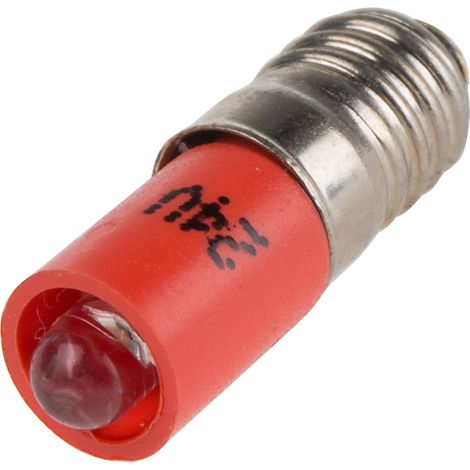 Voyant à LED Rouge, culot E5, 24V c.c. ( Prix pour 1 )