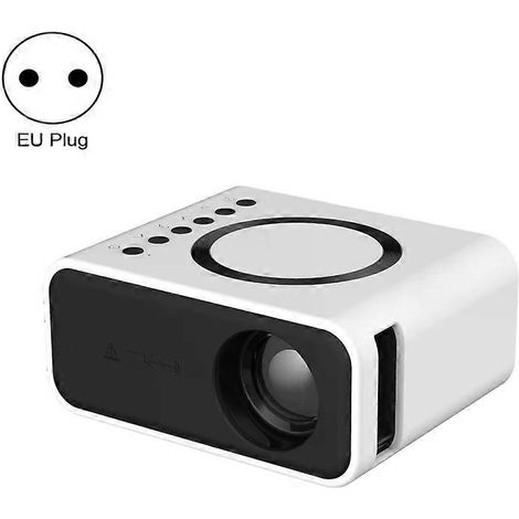 Mini projecteur LCD T300S 320x240 24 lumens ANSI, compatible avec la connexion filaire et sans fil, écran identique, prise UE, blanc (1/4)