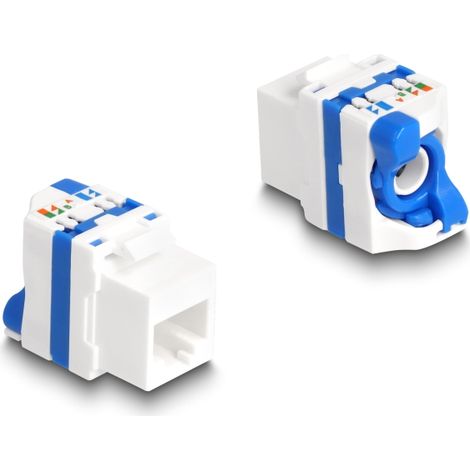 Delock MÃ³dulo Keystone RJ45 hembra a LSA Cat.6A sin herramientas con cierre giratorio azul