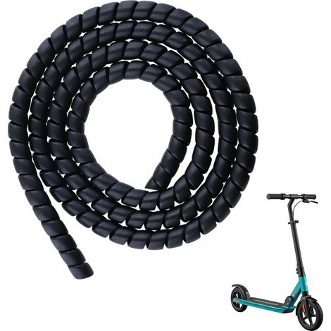 120cm Gaine Spirale Flexible en TPU pour Protection de Câbles de Trottinette, Idéale pour M365/Pro, Noir (1/5)