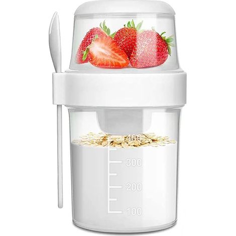 Muesli Cup - 310 ml + 560 ml - Double-Walled Insulated - Leak-Proof - For Office School Travel - 2-Piece Set (1/5)