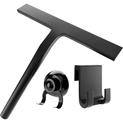 Grattoir de douche en silicone avec noyau en acier inoxydable - Grattoir à vitres adapté aux miroirs, salles de bains, carrelages, etc. (1/5)