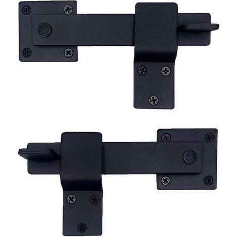 Serrure de sécurité pour porte, 5,5 pouces, en métal noir, pour grange, pour installation domestique et usage quotidien.-AquaForge (1/5)