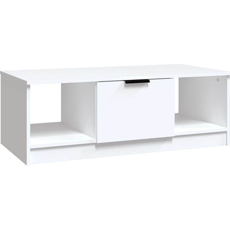 Maison Exclusive - Tavolino da Salotto Bianco 102x50x36 cm in Legno Multistrato (1/5)