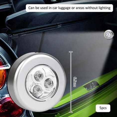 5 Pcs Spot LED Autocollant Sans Fil Lampe Adhésive pour Placard Passage Éclairage (1/3)