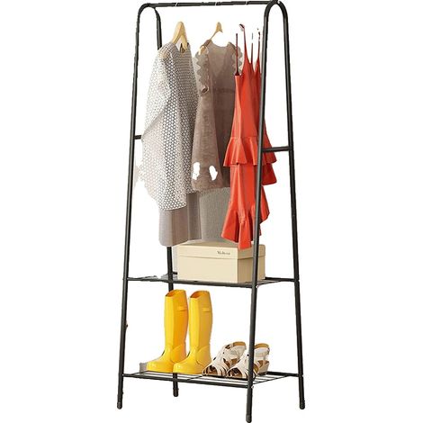 Porte-manteau, Rangement Vertical, Construction Métallique Robuste, noir (1/2)