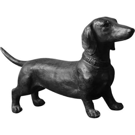 Figurine de teckel, petit chien debout en résine, décoration de jardin extérieur