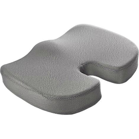 Ergonomisches Sitzkissen aus Memory-Schaumstoff, grau, ideal für Studenten, auch bei Hämorrhoiden.