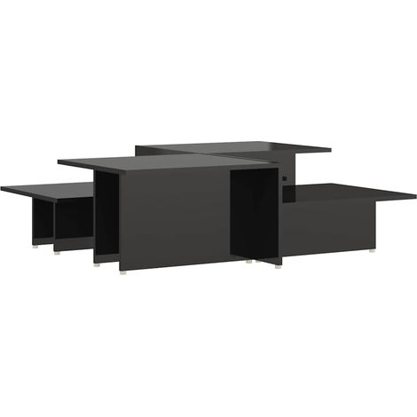 Maison Exclusive - Mesa de centro 2 pzas madera contrachapada neg (1/5)