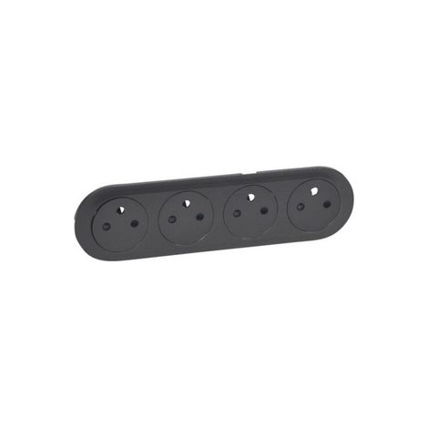 Legrand 067914 Enjoliveur Céliane quadruple prise 2P+T Surface précablée compacte -graphite (1/2)